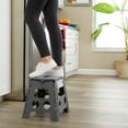 thumbnail image 7 of Casafield 13" Folding Step Stool with Handle - Gray, Collapsible Foot Stool for Adults, 7 of 7