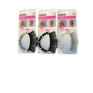 Bendini Oval Beaded Snap Comb By Scunci - 3 Pack