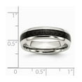 thumbnail image 2 of Stainless Steel and Black Carbon Fiber 6mm Polished Band Ring - Size 8, 2 of 2