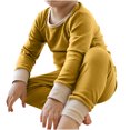 thumbnail image 5 of tarylea Toddler Baby Boys Girl Clothes Ribbed Knit Long Sleeve Top Elastic Waisted Pants Soft Loungewear Summer Outfits, 5 of 5