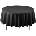 thumbnail image 3 of Party Dimension Tablecloth Plastic Disposable Black Round Tablecover for Weddings, Banquets, Parties 84'' X 84'' ( 6 Count ), 3 of 4