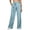 v#6Light Blue21, variant on Rggeeun Womens Pants Solid Color Elastic High Waist Wide Leg Ankle Length Soft Relaxed Fit With Adjustable Sashes Belt & Side Pockets For Summer Vacation Beach Classic Bottoms,Light Blue,Xxxl