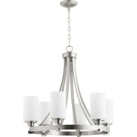 6207-6-65-Quorum Lighting-Lancaster - 6 Light Chandelier in Transitional style - 24.75 inches wide by 24.5 inches high-Satin Nickel Finish