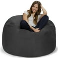thumbnail image 4 of Chill Sack Bean Bag Chair, Memory Foam Lounger with Microsuede Cover, Kids, Adults, 4 ft, Charcoal, 4 of 8