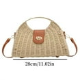 thumbnail image 2 of Rattan Straw Crossbody Bag for Women Handwoven Beach Purse with Top Handle Summer Shoulder Tote Vacation Travel Bag Boho Chic Clutch Handbag Essential, 2 of 4