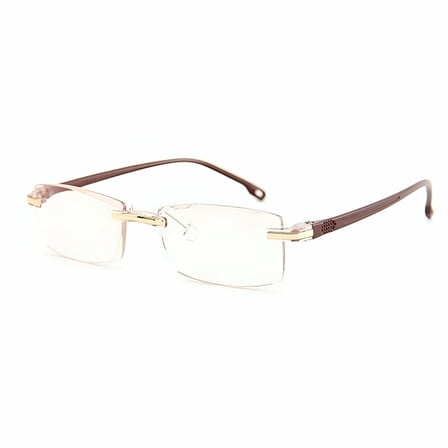 GJX Lightweight Rimless Bifocal Anti-Blue Light Reading Glasses for Men Women Fashion Reader