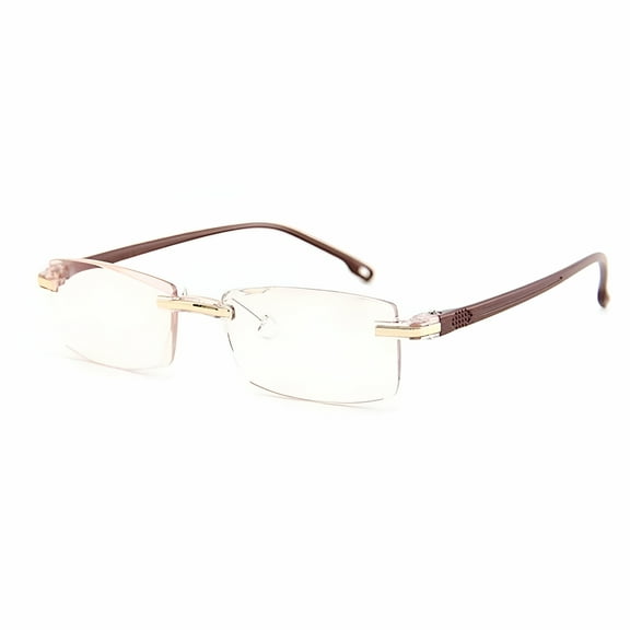 GJX Lightweight Rimless Bifocal Anti-Blue Light Reading Glasses for Men Women Fashion Reader
