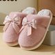 thumbnail image 3 of Zapatillas de algodón de felpa para el hogar de otoño e invierno, felpa con lazo de estilo nacional, fondo cómodo y suave, zapatillas cálidas de confinamiento para parejas, hombres y mujeres, 3 of 5