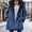 Blue, variant on Women Hooded Sherpa Lined Denim Coat Long Sleeve Toggle Button Mid Length Warm Winter Jean Jacket Casual Outerwear