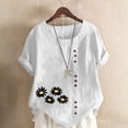 thumbnail image 2 of Sexlip Womens Swimsuit Set Fruit Embroidery Cover Up Design Asymmetric Hem Short Sleeve Casual Silhouette Breathable Fabric for Casual Beach Days White XXXXL, 2 of 4