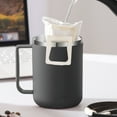 thumbnail image 5 of 14 oz Insulated Coffee Mug with Push Top Lid, Stainless Steel Travel Mug Leak Proof, Double Wall Vacuum, Handle, Gray - BPA Free, 5 of 6