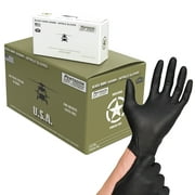 Black Hawk - 5 mils Disposable Nitrile Gloves, Black, Powder Free, Latex Free, Industrial Gloves, Case of 1,000 pcs