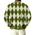 thumbnail image 5 of OIOLOYJM Men's V Neck Shirts Casual Long Sleeve Plaid Knit Pullover for Dressy Business Work or Gym Athletic Workout Wear Light Green S, 5 of 6