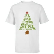 Star Wars The Mandalorian Holiday Christmas Tree Standard - Short Sleeve T-Shirt for Kids – Customized-White