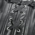 thumbnail image 6 of Faux Leather Corset Top for Women – Gothic Lace-Up Bustier, 12 Plastic Bones, Plus Size Clubwear Lingerie Black L, 6 of 7