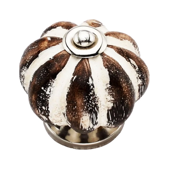 Mascot Hardware Melon Design 1-7/9 In. Cream & Brown Cabinet Knob - Pack of 20