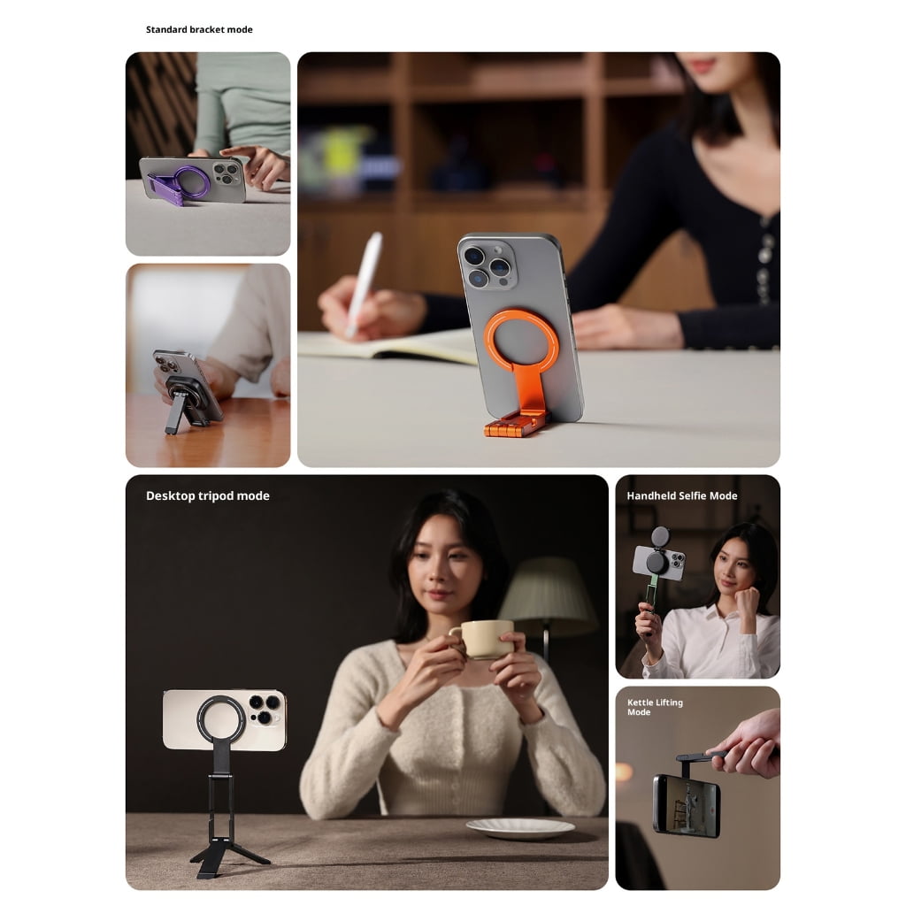 Multifunction Magnetic Holder Support Handheld/Desktop Use Tripod Stand for Phone 17 16 15 Aluminium Bracket Foldable