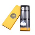 thumbnail image 2 of EIMELI 2Pcs Portable Metal Tableware Outdoor Picnic Camping Cutlery Chopsticks Spoon, 2 of 10