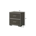 thumbnail image 5 of Miekor Furniture 1pc Contemporary 2-Drawer Nightstand with Chrome Accents Gray Rustic Finish Bedroom Wooden Furniture 00861, 5 of 6