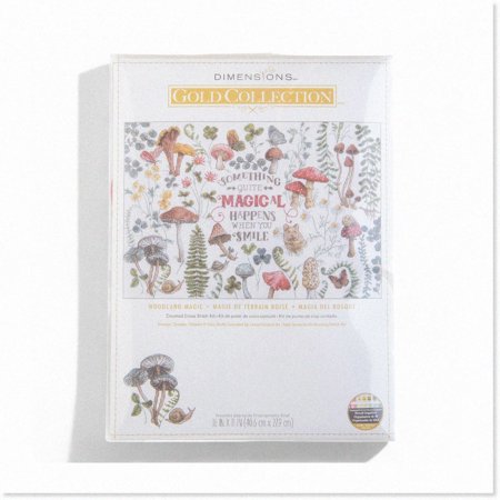 Golden Forest Cross Stitch Kit - 16x11, 18 Count Aida - Set of 5 Pieces