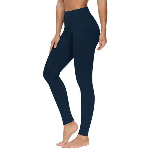 LYEAA Plus Size Running Leggings Elastic Waist Breathable Tights Stretchy Ankle Length Solid Workout Yoga Pants
