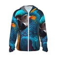 thumbnail image 1 of Vsdgher Style Moderne Imprimé Perroquet Bleu Sweat à Capuche Adulte pour Hommes Femmes, Manches Longues Protection Solaire Pêche pour Course Natation-TTG, 1 of 7