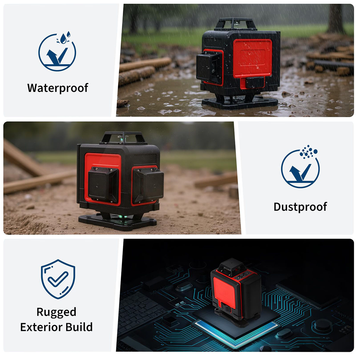 Ataucjin  Laser Level, Green Laser Level with Tripod, 4×360° Self Leveling & Manual & Pulse Mode, 16-Line Laser Tool for Construction, Home Renovation, Picture Hanging
