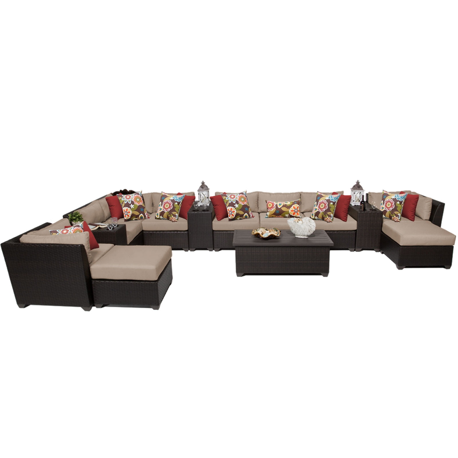 Bermuda 14 Piece Outdoor Wicker Patio Furniture Set 14a by TK Classics