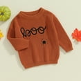 thumbnail image 2 of Toddler Baby Boy Girl Halloween Outfit Knit Chunky Ghost Boo Sweaters Crew Neck Pullover Sweatshirt Tops Fall Winter Clothes, 2 of 8