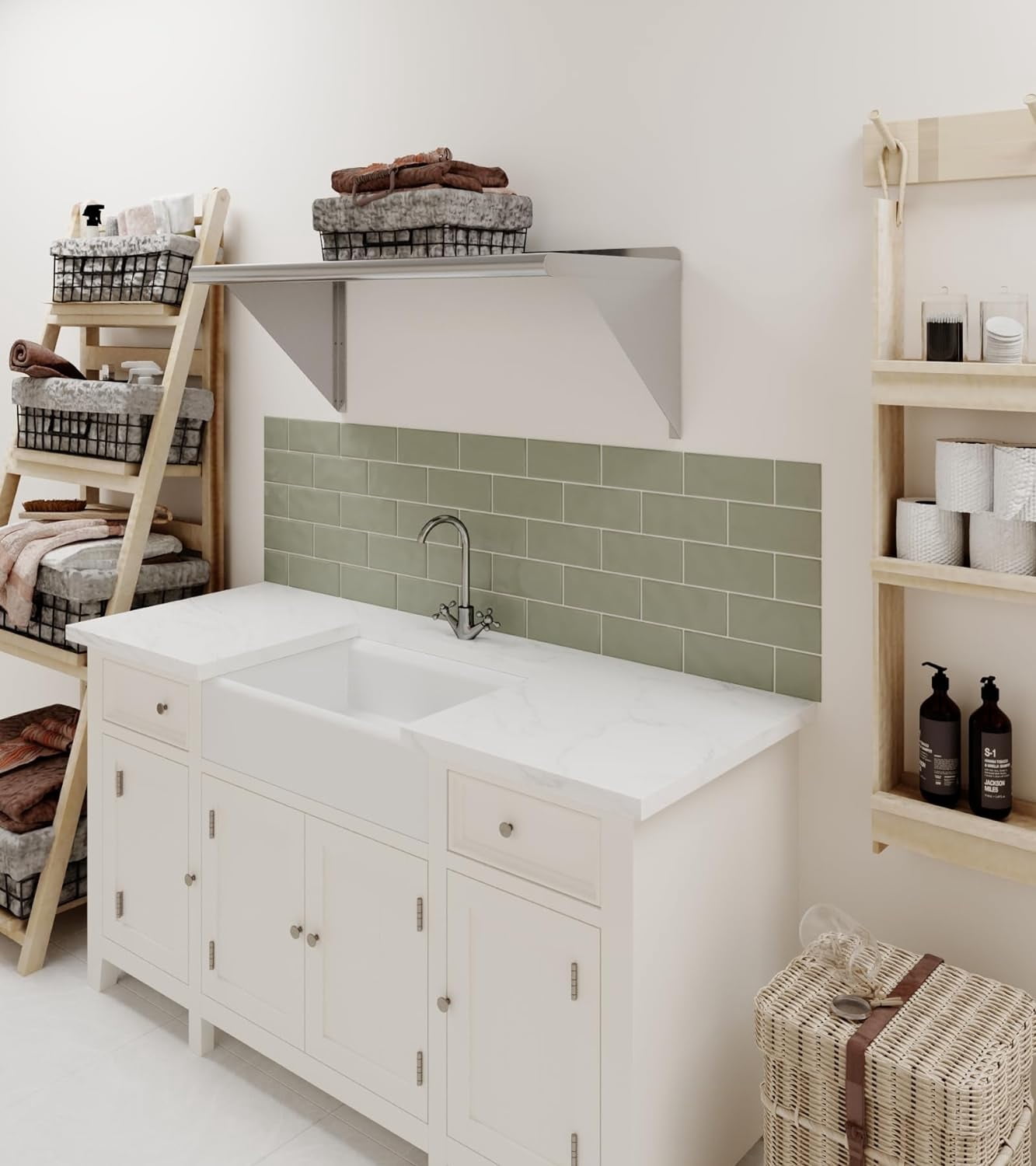 Springg 36" Long X 16" Deep Stainless Steel Wall Shelf | NSF Certified | Appliance & Equipment Metal Shelving | Kitchen, Restaurant, Garage, Laundry, Utility Room