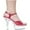 Red/Clear, variant on 601-JULIET-C, 6" Heel Sandal With Clear Bottom.