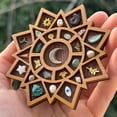 thumbnail image 1 of Mini Wooden Display Shelf for Collectibles \u2013 Rustic Shadow Box Display Case with Multiple Compartments, Miniature Trinket Shelf for Mini Crystals Figures, Small Trinkets (G), 1 of 7