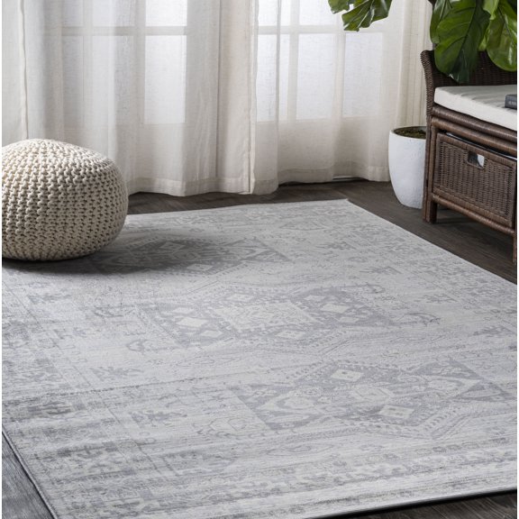 JONATHAN Y MODERN PERSIAN 4 x 6 Area Rug, Vintage - Light Gray, MDP107C-4