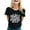 Black, variant on Women's Fashionable Casual Breast Cancer Round Neck Letter Printed Short Sleeved T Shirt Top 1