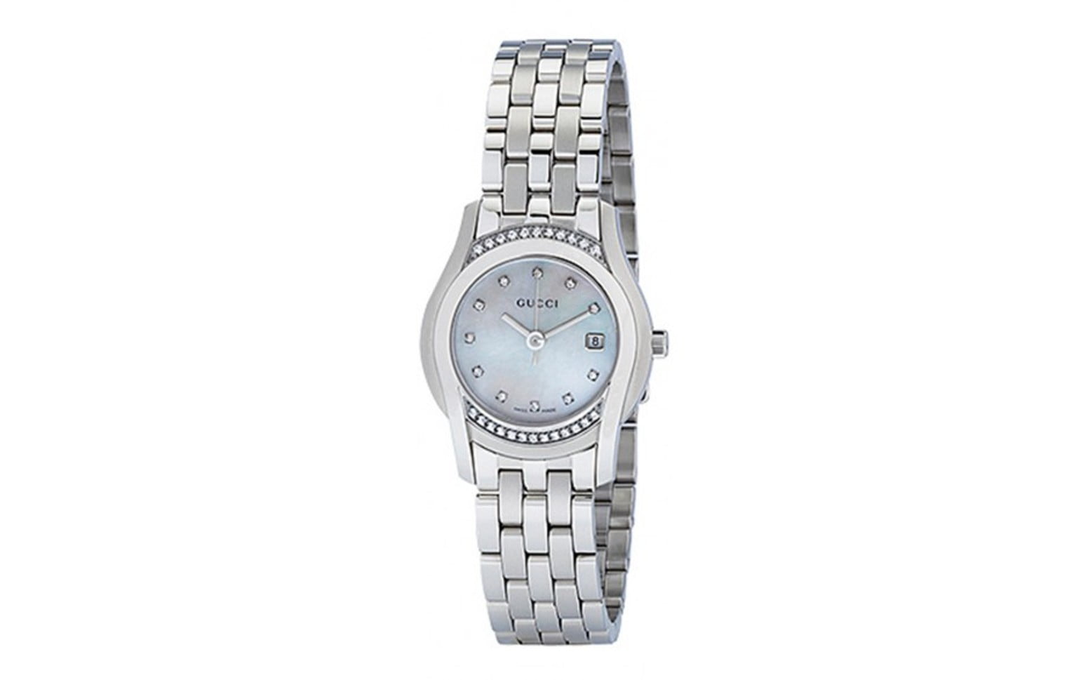 Gucci YA055510 Ladies Watch 5505 Mother of Pearl Dial Stainless steel  Diamonds 