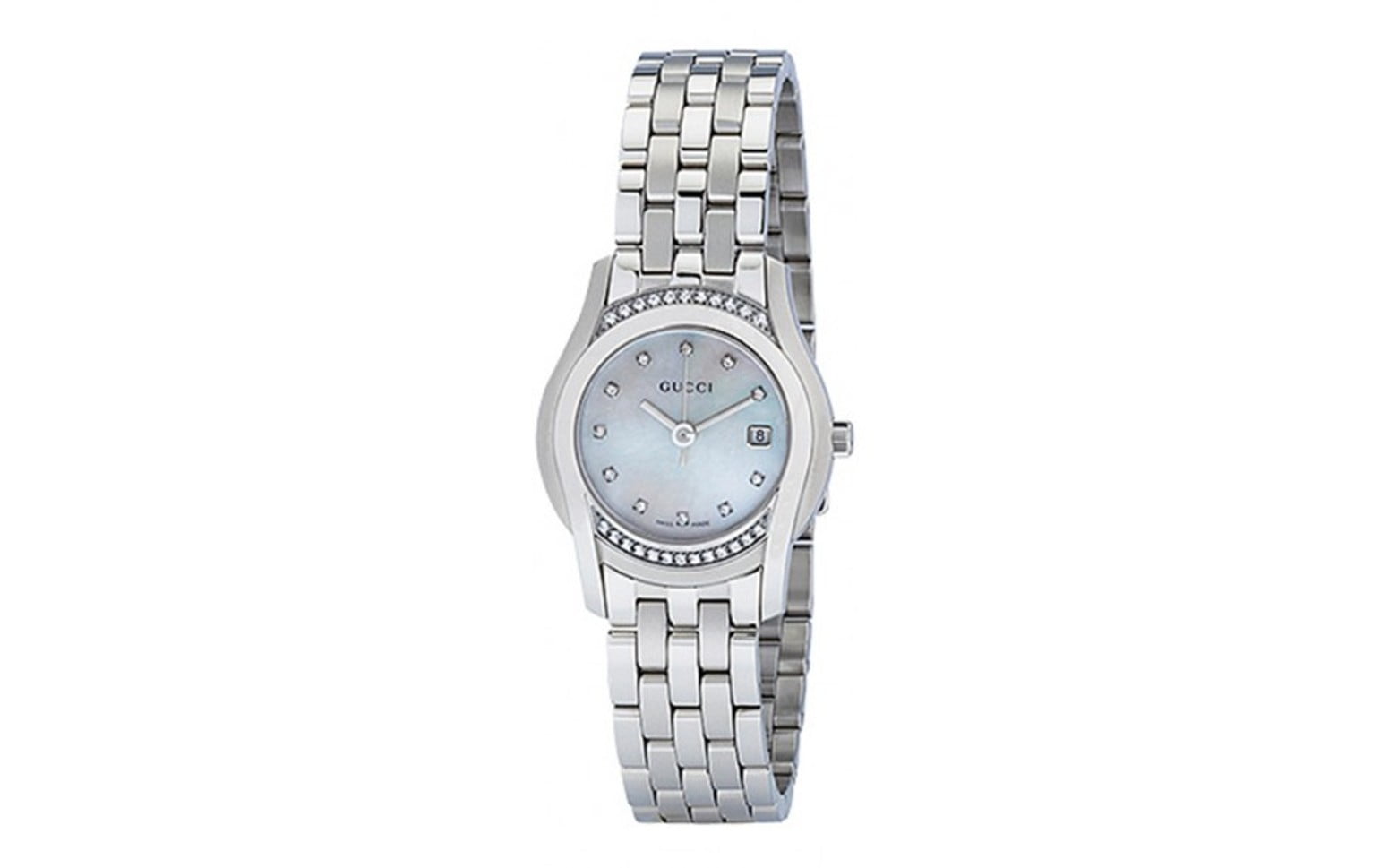 Gucci YA055510 Ladies Watch 5505 Mother of Pearl Dial Stainless steel  Diamonds 