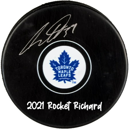 Auston Matthews Toronto Maple Leafs Autographed Hockey Puck with "2021 Rocket Richard" Inscription - Fanatics Authentic Certified