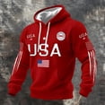 thumbnail image 5 of Iaqnaocc Men's Usa Flag Hoodies Waffle Shirts for Men 250 Anniversary Usa Shirt Usa Flag American 1776-2026 Sweatshirt Red S, 5 of 5