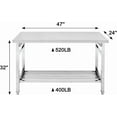thumbnail image 3 of 47 In x24 In Foldable Stainless Steel Work Table 2-Tier Heavy Duty Commercial Prep Table with Storage for Kitchen Restaurant Garage and Catering, 3 of 7
