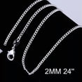 thumbnail image 4 of QQTDFG 5PCS 925Sterling Silver 2mm Flat Sideway Jewelry Accessories Chains Necklace-16", 4 of 8
