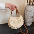 thumbnail image 1 of Bolso Cuerpo Cruzado Hombro Crochet Con Correa Ajustable Semicírculo Paja Tejer, 1 of 9