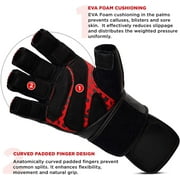 RDX Cow Hide Leather Gym Weight Lifting Gloves Training Fitness Exercise