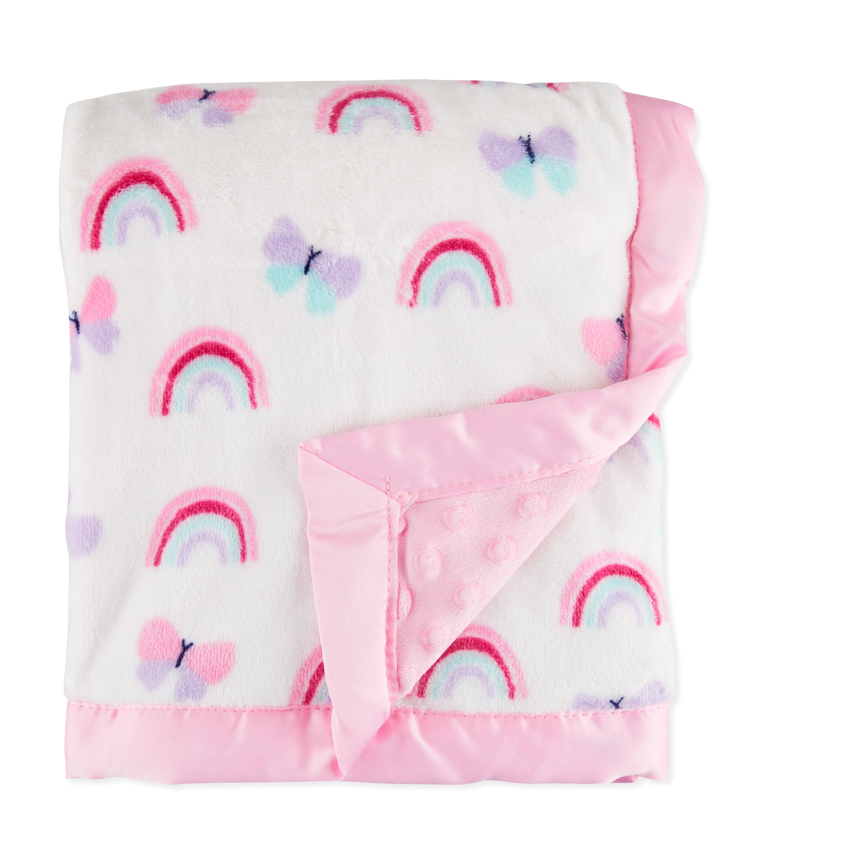 Parent's Choice Female Pink Butterfly Polyester Baby Blankets