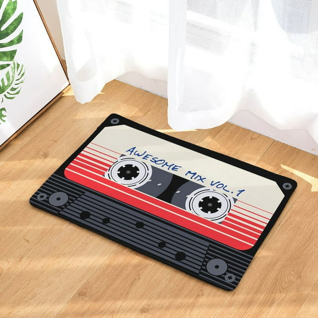 eecoo Tapete para Puerta Interior, Tapetes Absorbentes Antideslizantes de Cinta Vintage, Tapetes de Ba?o Lavables para Puerta, Pasillo, Entrada, Cocina, Dormitorio, (50 * 80 Cm)(Negro) Ecomeon no