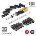thumbnail image 1 of WorkPro Ratcheting Screwdriver Set - 64 Piece,Multi-Bit Screwdriver,Nut Drivers and Bits, 1 of 9