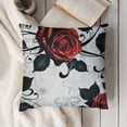 thumbnail image 3 of English Garden Throw Pillow Cushion Cover, an Abstract Backdrop with Floral Rose Swirls Ivy and Leaves Spring Season Artwork, Decorative Square Accent Pillow Case, , Vermilion Grey, 3 of 5