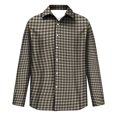 thumbnail image 5 of Mens Long Sleeve Plaid Button Down Dress Shirt 4 Way Stretch Regular Fit Lapel Collar Wrinkle Free Soft Material Working Business Casual Easy Outfit Pairing Fall Apparel Sizes 2XL, 5 of 6