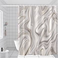 thumbnail image 6 of Marble Bathroom Shower Curtain Grey White Waterproof Fabric Shower Curtains with Hooks Watercolor Abstract Shower Curtains Cloth for Home Bath Decor 72x72 inches, 6 of 6
