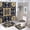 Boho Flower 2, variant on Bathroom Rugs Sets 4 Piece with Shower Curtain, Boho Flower Pattern Printed on Bathroom Shower Curtain Sets with Rugs, Great for Master Bath Beach House Modern Home, 72 x 72 inches