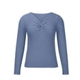 thumbnail image 4 of IROINNID Reduced Womens Sweater V-Neck Pullover Sweater Solid Color Leisure Mid-Length Long Sleeve Knitted Sweater Bottoming Shirt Tops Blouse, 4 of 8
